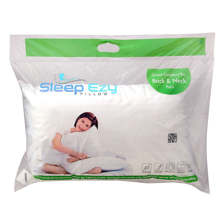 Sleep Ezy Contour Memory Foam Pillow for Comfortable Sleep Ergonomic  Orthopedic Cervical Pillow for Back Sleeper Side Sleeper  Stomach Sleeper  Washable Zipper Cover (24